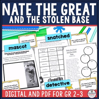 Preview of Nate the Great and the Stolen Base by Marjorie Sharmat Activities Digital & PDF