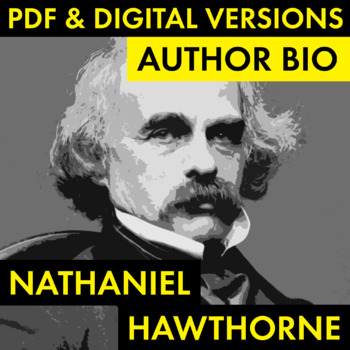 Preview of Nathaniel Hawthorne Author Study Worksheet, PDF & Google Drive, Biography, CCSS