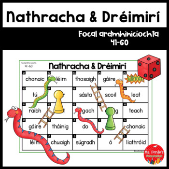 Preview of Nathracha & Dréimirí (Irish Sight Words 41-60 Snakes & Ladders)