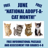 National Adopt-A-Cat Month (June): Reading Passage and Assessment