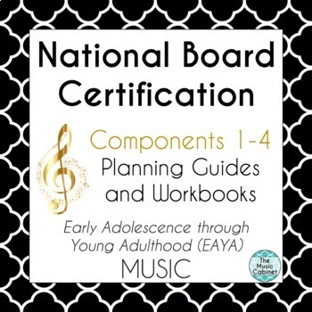 Preview of National Board Certification EAYA Music Components 1-4 bundle