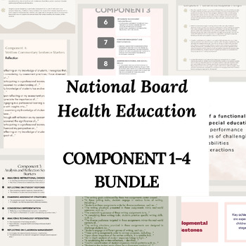 Preview of National Board EAYA Health Education: Components 1 - 4 Bundle