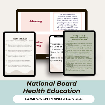Preview of National Board EAYA Health Education: Components 1 and 2 Bundle