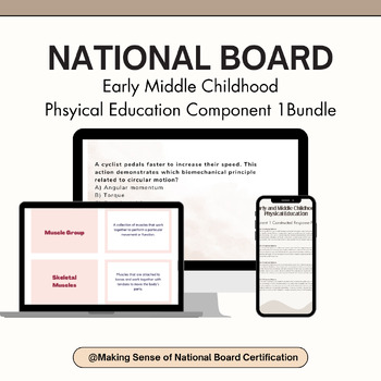 Preview of National Board Early Middle Childhood  Physical Education Component 1 Bundle