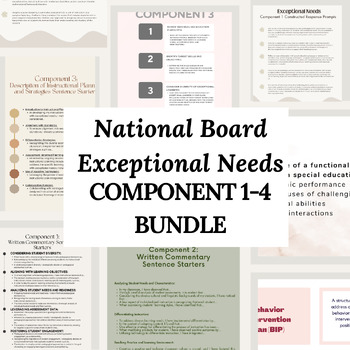 Preview of National Board Exceptional Needs: Components 1 - 4