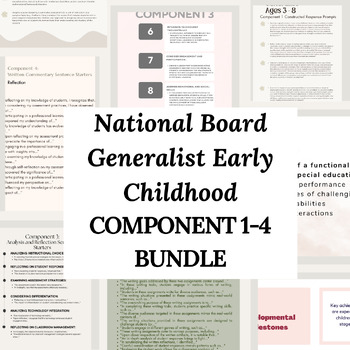 Preview of National Board Generalist: Early Childhood Components 1 - 4 Bundle