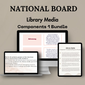 Preview of National Board Library Media: Component 1 Bundle