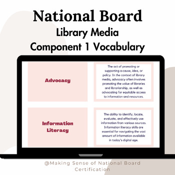 Preview of National Board Library Media: Component 1 Vocabulary Matching