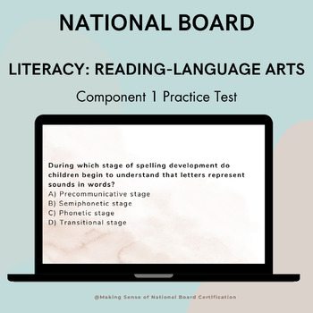 Preview of National Board Literacy Reading-Language Arts: Component 1 Practice Test