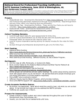 Preview of National Board for Professional Teaching Standards for CTE in Alabama