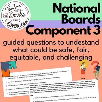 Preview of National Boards: Component 3 - Safe, Fair, Equitable, Challenging Questionaire