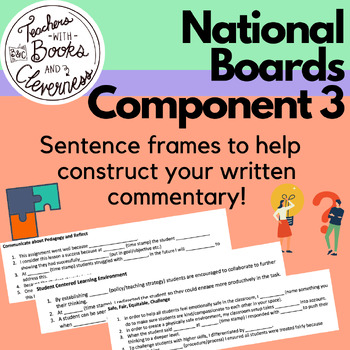Preview of National Boards Component 3 Sentence Frames