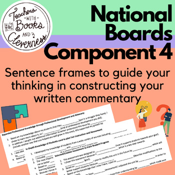 Preview of National Boards Component 4 Sentence Frames