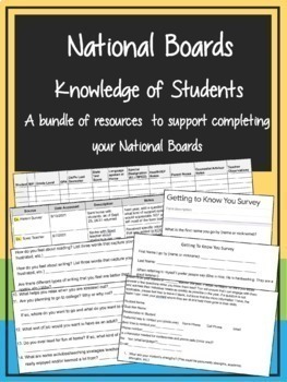 Preview of National Boards - Knowledge of Students Guide / Bundle / Component 4