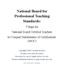 National Board Maintenance of Certification- 7 Steps for C