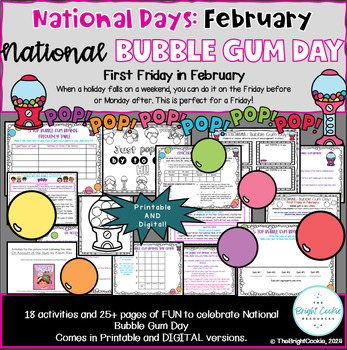 Preview of National Bubble Gum Day: Feb. 2nd- Differentiated Math and Engaging Activities