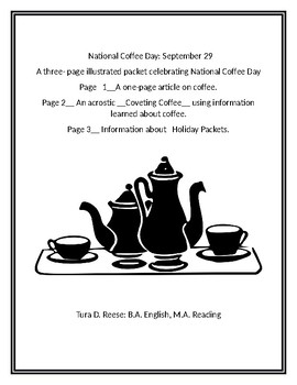 Preview of National Coffee Day  September 29