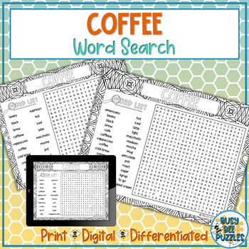 Preview of National Coffee Day Word Search Puzzle Activity