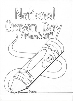 Preview of National Crayon Day Coloring Pages