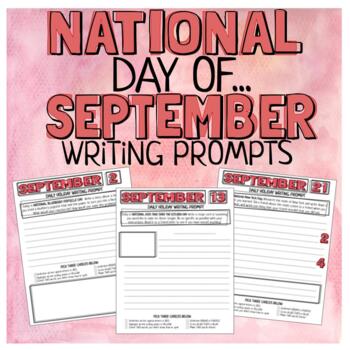 National Day of September Writing Prompts by Teacher Behr | TPT