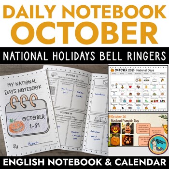 Preview of National Days Calendar October Daily Writing Prompts