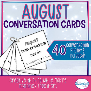 Preview of National Days to Celebrate in August Conversation Cards Elementary & Middle
