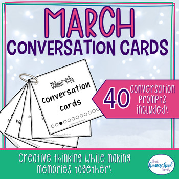 Preview of National Days to Celebrate in March Conversation Cards Elementary & Middle