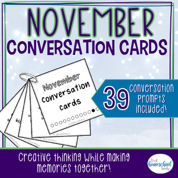 Preview of National Days to Celebrate in November Conversation Cards Elementary & Middle