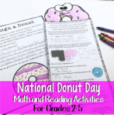 Donut Day Reading & Math Activities BUNDLE | Math Craft & 