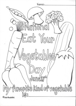 Preview of National Eat Your Vegetables Day Fun