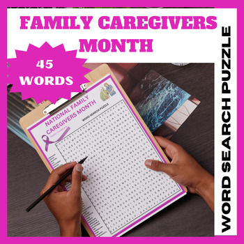 Preview of National Family Caregivers Month World Search Puzzle : Caregiving Awareness