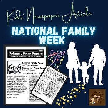 Preview of National Family Week - A Time to Give Thanks and Share Fun! Kids Activity