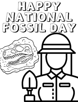 Preview of National Fossil Day - Second Full Week of October Printable Coloring Pages