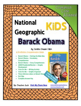 Preview of National Geographic Kids Barack Obama {Nonfiction Comprehension Guide}
