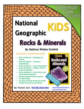 Preview of National Geographic Kids Rocks and Minerals {Nonfiction Comprehension Guide}