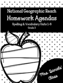 National Geographic Reach Homework Agendas Units 1-8 Grade 3