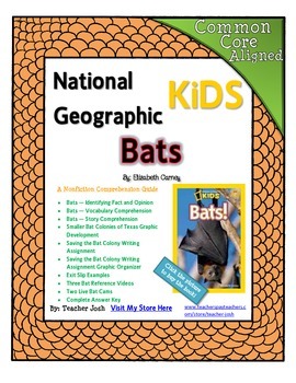 Preview of National Geographic Kids Bats {Nonfiction Comprehension Guide}