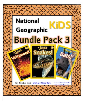 Preview of National Geographic Kids Bundle Pack 3  {Volcanoes, Snakes, Bats}