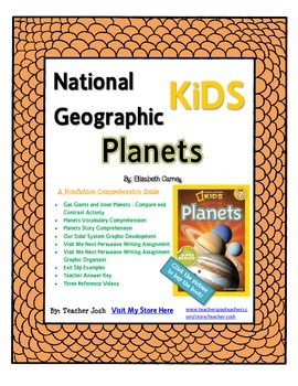 Preview of National Geographic Kids Planets {Nonfiction Comprehension Guide}