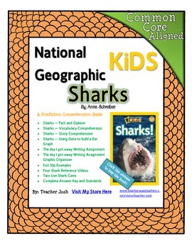 Preview of National Geographic Kids Sharks {Nonfiction Comprehension Guide}