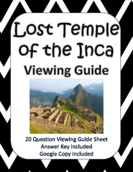 Preview of National Geographic's Lost Temple of the Inca Movie Guide - Google Copy Included