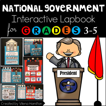 Preview of National Government Interactive Lapbook. Digital & Printable