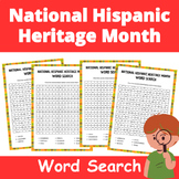 National Hispanic Heritage Month Word Search Puzzle Game |