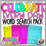 National Holiday Word Search Puzzle Worksheets | Silly Aug
