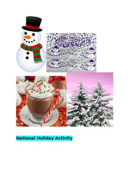Preview of National Holiday Writing Activity for December