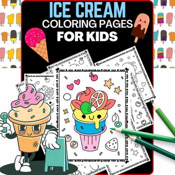 Preview of National Ice Cream Coloring Pages,stress relief for kids