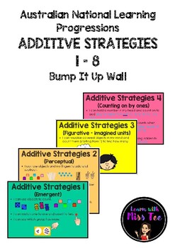 Preview of National Learning Progressions Additive Strategies 1-8 Bump It Up Wall Colour