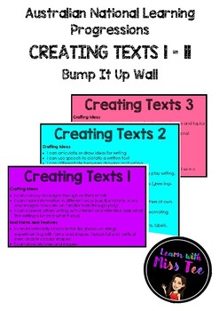 Preview of National Learning Progressions Creating Texts 1-11 Bump It Up Wall Colour