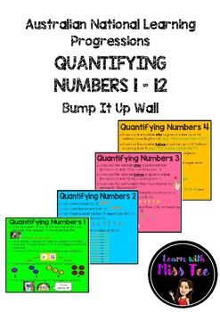 Preview of National Learning Progressions Quantifying Numbers 1-12 Bump It Up Wall Colour