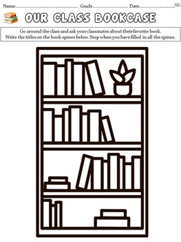 Preview of National Library Week Activity and Worksheet - Bookcase Collaborative Fun Craft